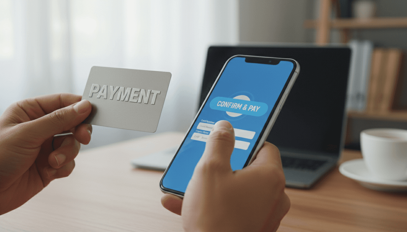 Person using a mobile device for a digital payment transaction